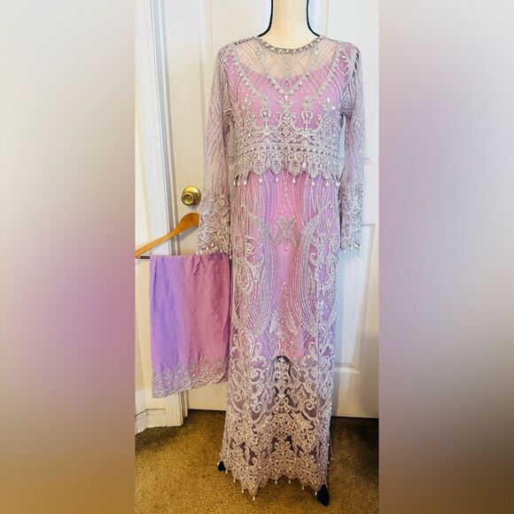 AYESHA SHOAIB MALIK PAKISTANI AUTHENTIC LUXURY DESIGNER DRESS - Picture 10 of 13